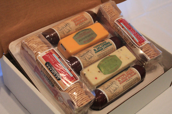 A Bit of Everything (Summer Sausage, Beef Sticks, and Cheese Box) -  Nadler's Meats